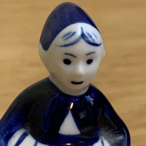 Delft Blue 84 Vintage Blue White 2 1/4" Hand Painted Dutch Porcelain Dinner Bell - Picture 7 of 14